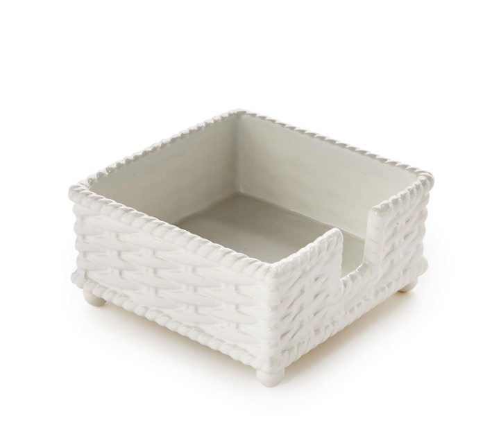Basketweave Cocktail Napkin Holder - Ceramic