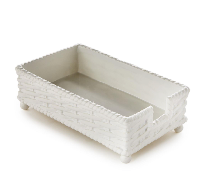 Basketweave Guest Napkin Holder - Ceramic