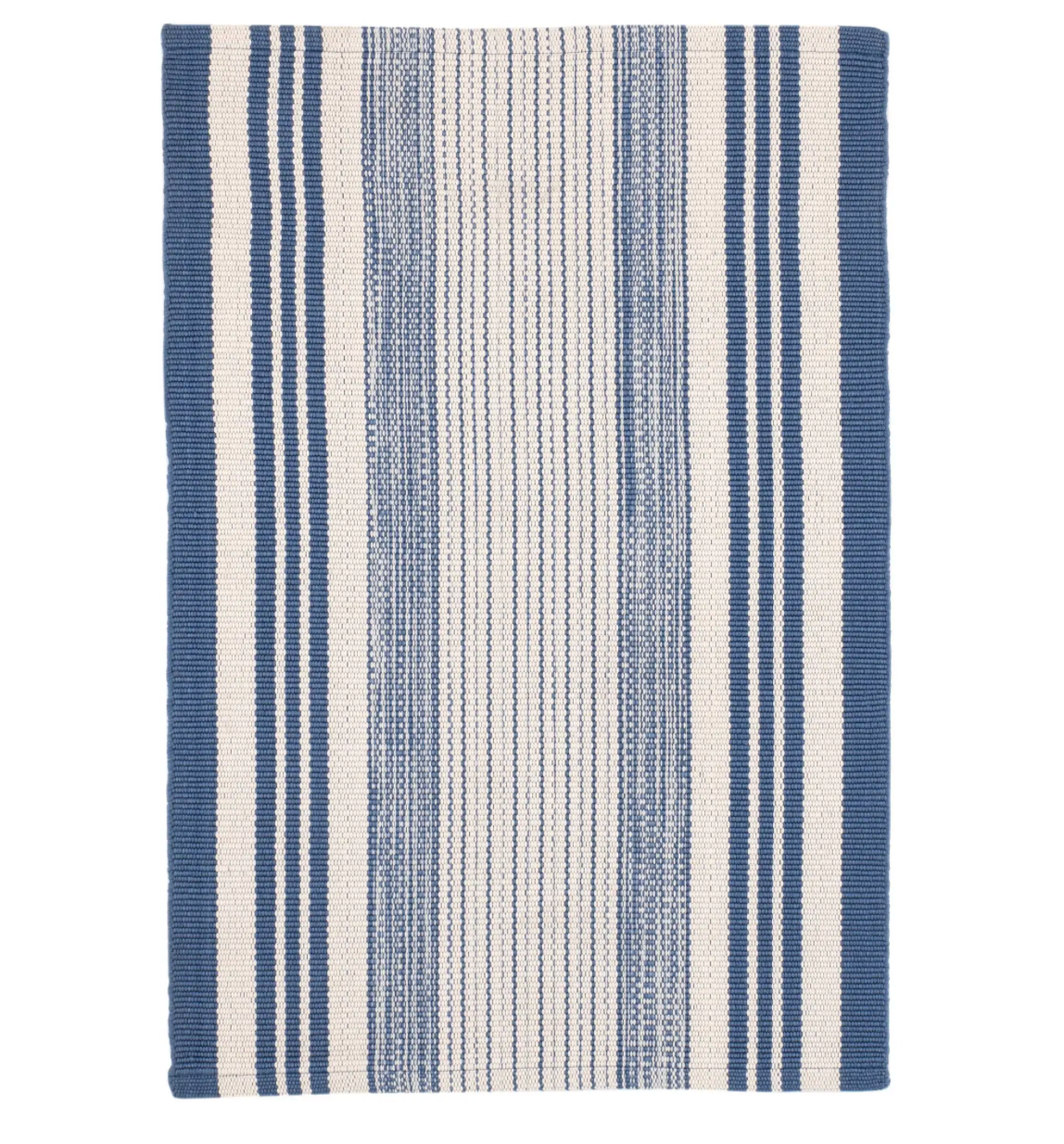 Stripe Handwoven Indoor/Outdoor Rug - Denim