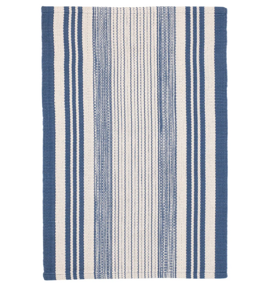 Stripe Handwoven Indoor/Outdoor Rug - Denim