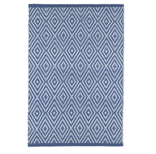 Diamond Handwoven Indoor/Outdoor Rug - Denim