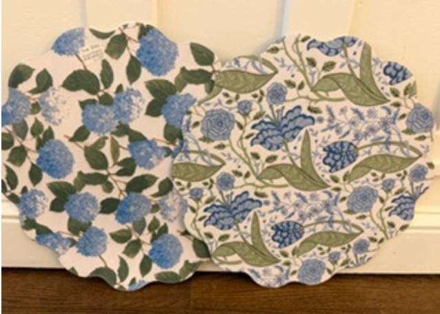 Placemats S/4 Blue Hydrangea reversible, washable