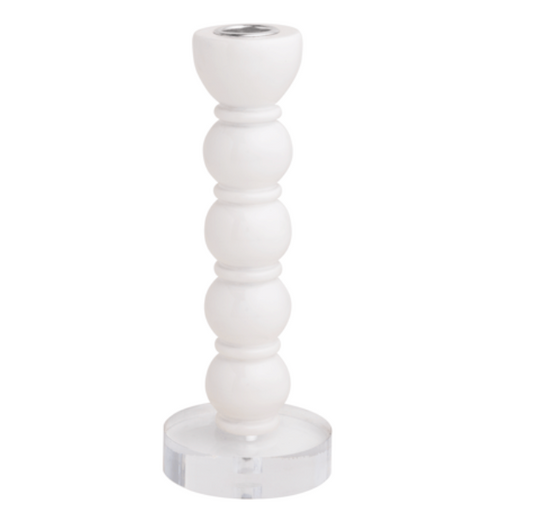 MEDIUM WHITE RESIN TAPER HOLDER