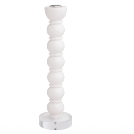 LARGE WHITE RESIN TAPER HOLDER