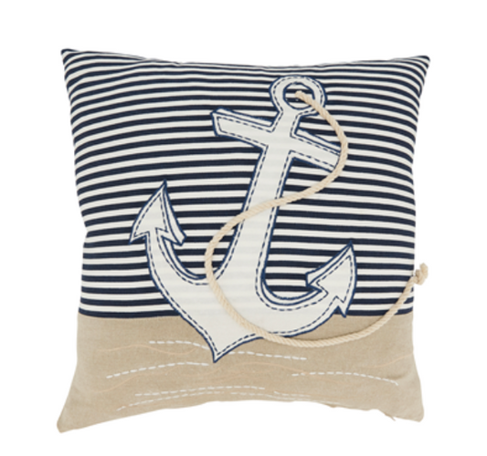 PILLW Saro  Anchor Emb pillow 18X18