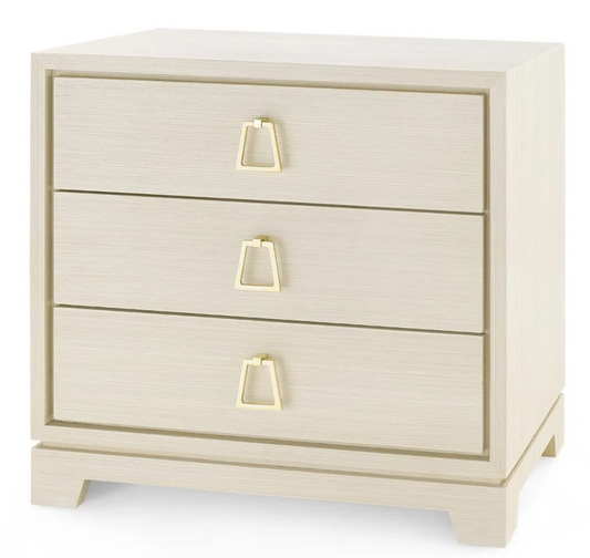 Three drawer side table blanched oak