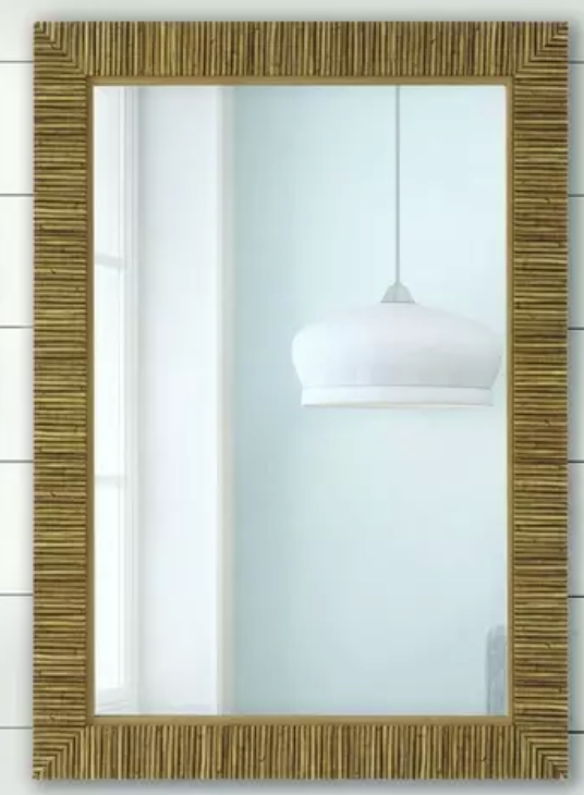 Mirror Rattan inspired W-25. H-35 1" bevel mirror