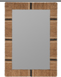 Mirror Natural and navy woven striped