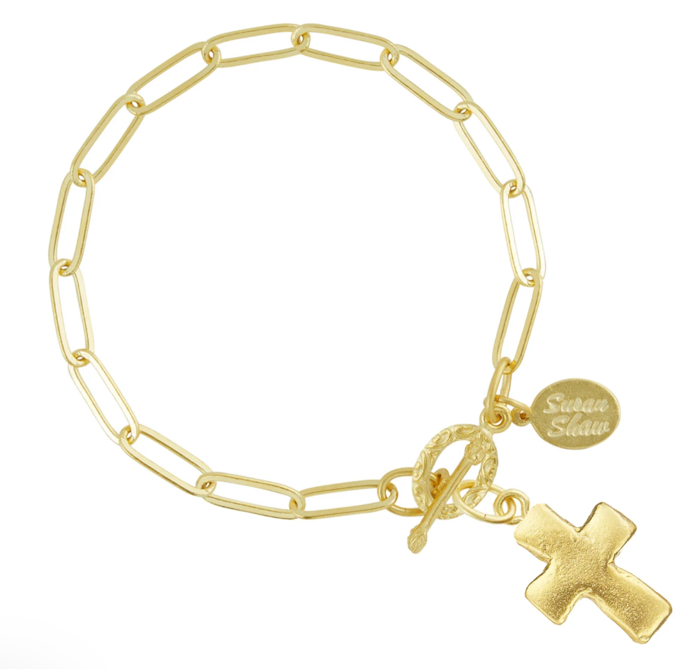 Small Cross Paperclip Bracelet