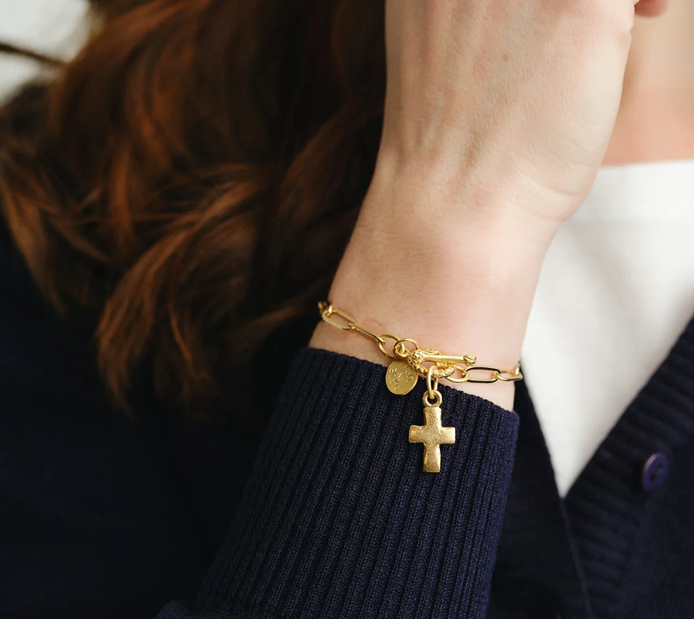 Small Cross Paperclip Bracelet