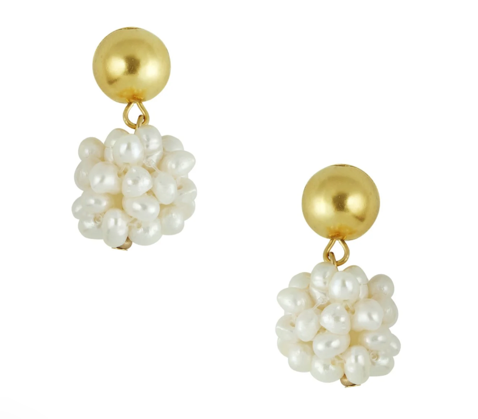 Pearl Cluster Drop Earrings