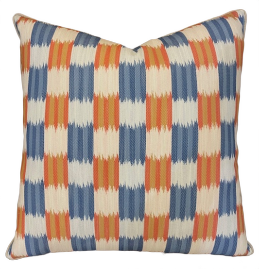 Orange & Blue Pillow 22 x 22