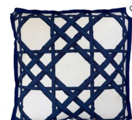 Pillow Cane navy 22" down filled