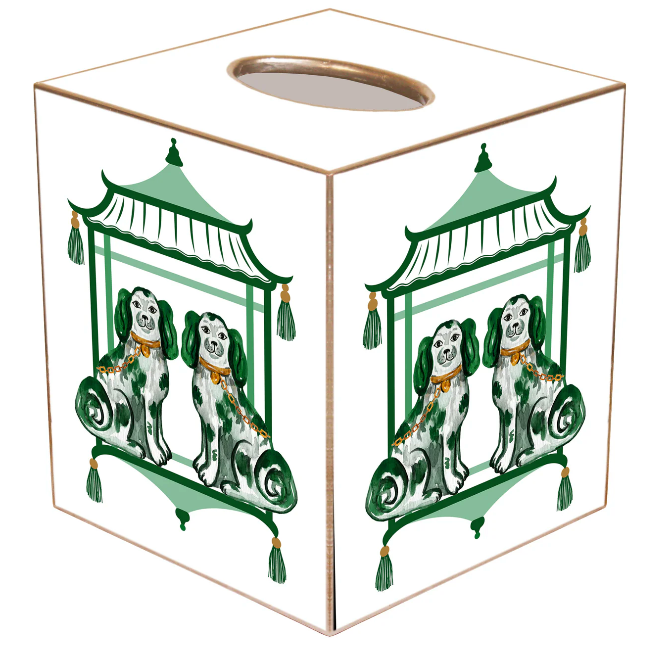 Staffordshire Chic Green Tissue Box Cover