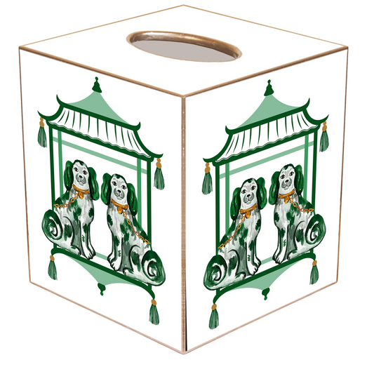 Staffordshire Chic Green Tissue Box Cover