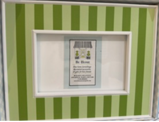 Picture frame Multi stripe blue
