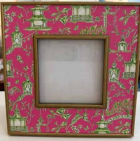 Picture frame Pink & green chinoiserie