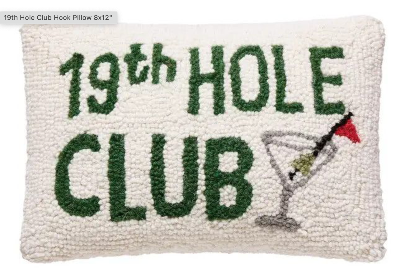 19th Hole Club Hook Pillow 8x12