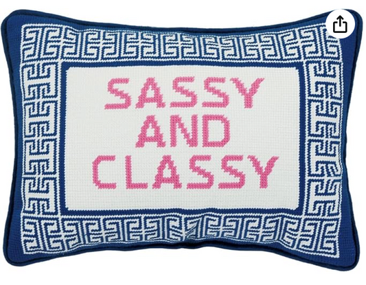 Sassy/classy needlepoint pillow