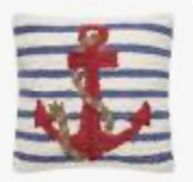 Anchor hooked small pillow