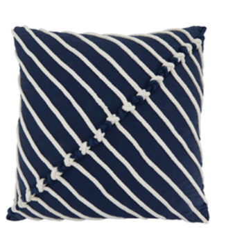 Pillow navy with robe lines 20x20