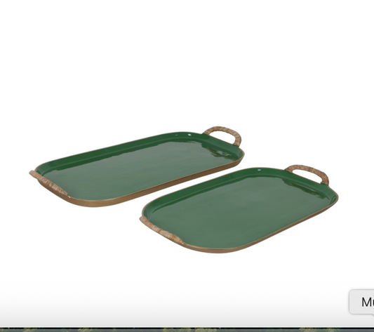 Enamel tray Small Green and Gold