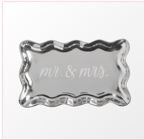 Mr & Mrs Etched metal tray
