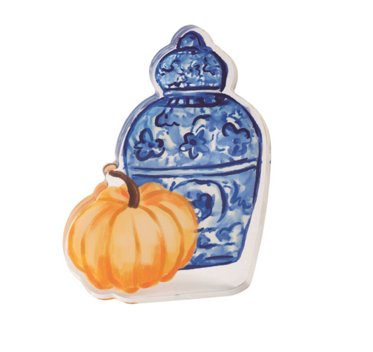JAR & PUMPKIN  TOPIARY ACRYLIC SITTER