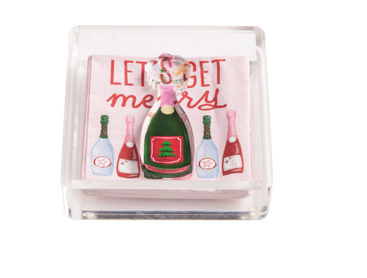 LETS GET MERRY - HOLIDAY BAR NAPKIN CADDY SET