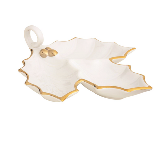 HOLLY LEAF TIDBIT TRAY
