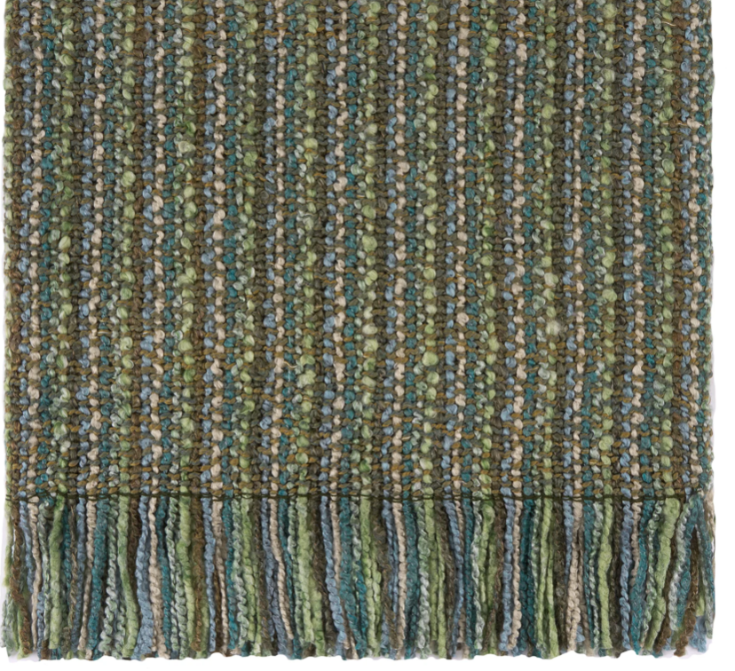 Throw Brown and Teal stripe