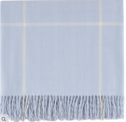 Throw Light blue plaid 50x68
