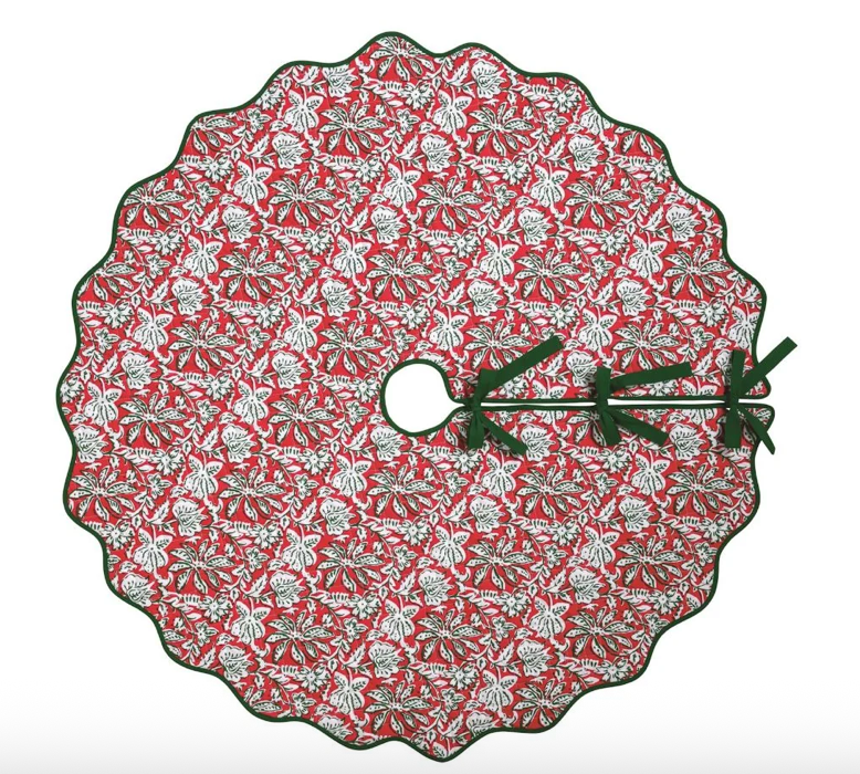 Tree Skirt  Red/Green scalloped edge Reversible