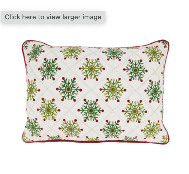 Embroidered Snowflakes Pillow