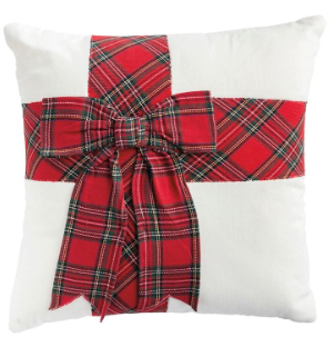 Pillow Red tartan bow