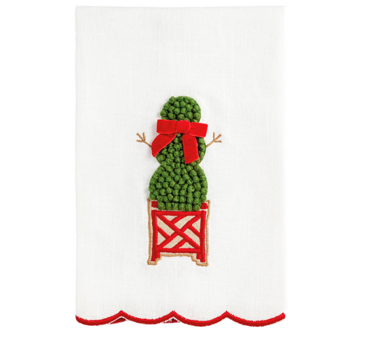 Guest towel Snowman topiary