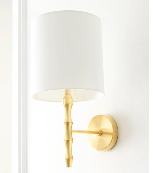 Bamboo gold wall sconce