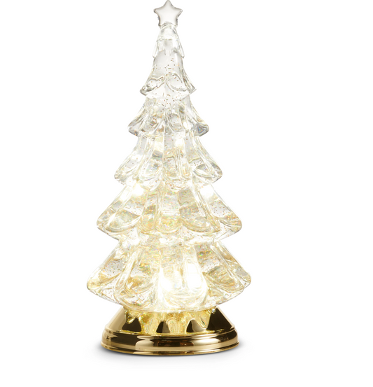 Lighted Gold Swirling Glitter Tree