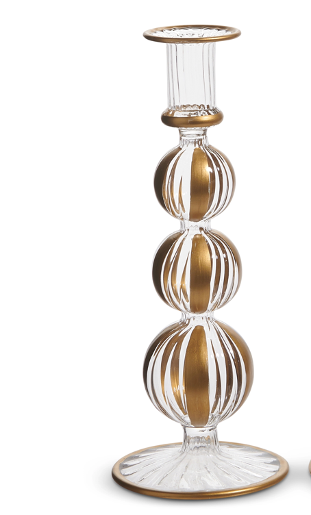 Gold Striped Candlesticks - Small