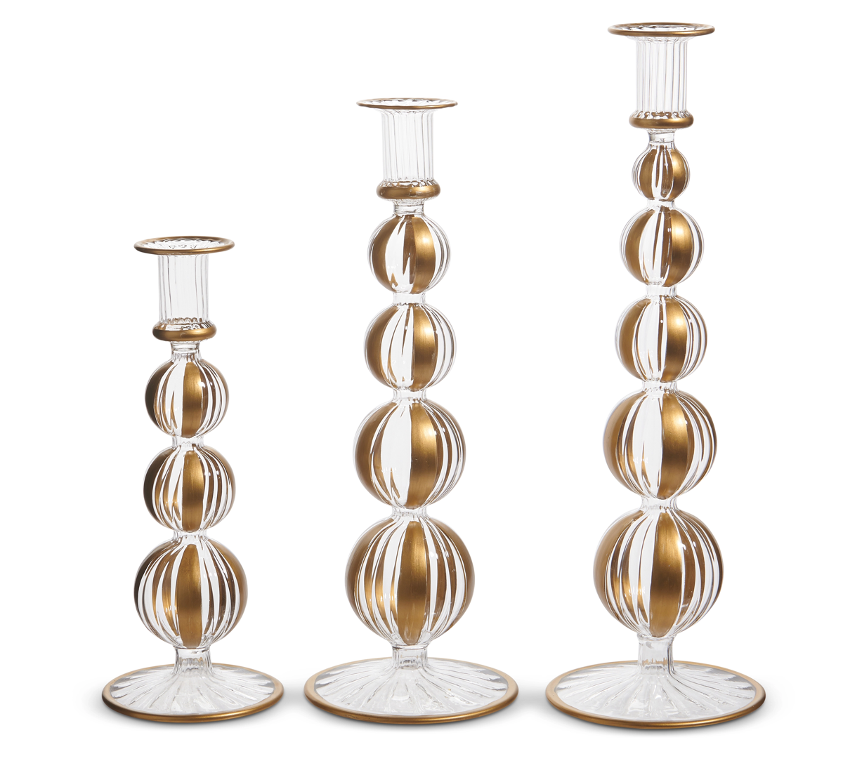 Gold Striped Candlesticks - Small