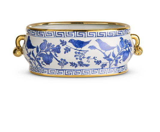 Blue Bird Planter With Handles
