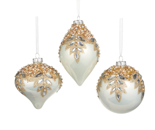White Gem Encrusted Ornament