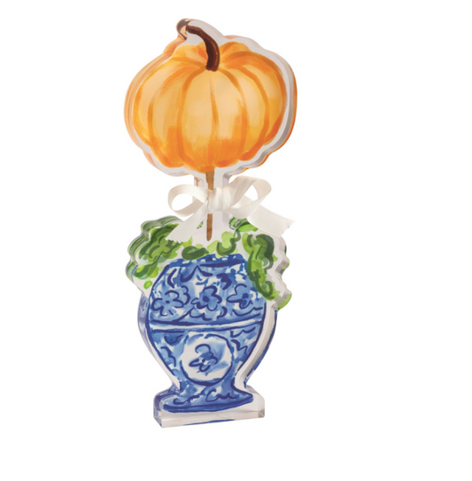 PUMPKIN  TOPIARY ACRYLIC SITTER