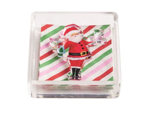 SANTA STRIPES - HOLIDAY BAR NAPKIN CADDY SET