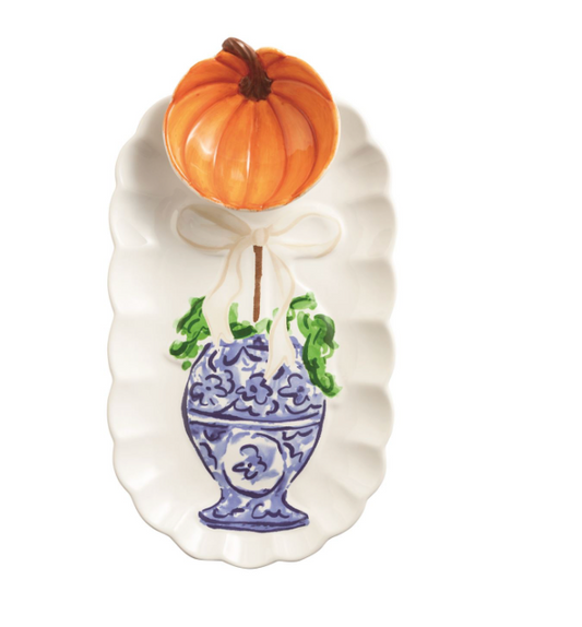 PUMPKIN TOPIARY TRAY & TIDBIT SET
