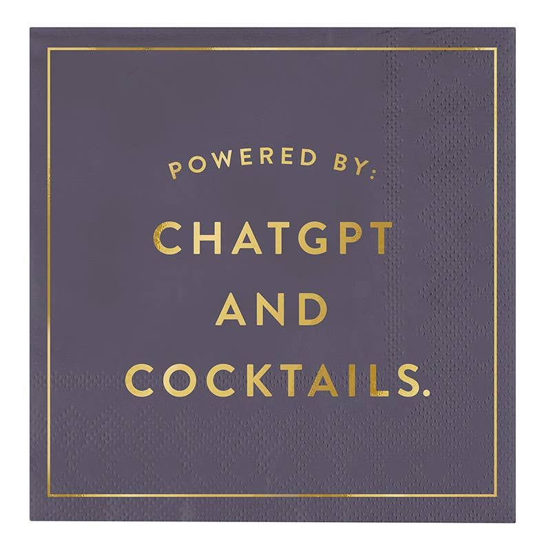 Cocktail Napkins - ChatGPT and Cocktails: 5" SQ